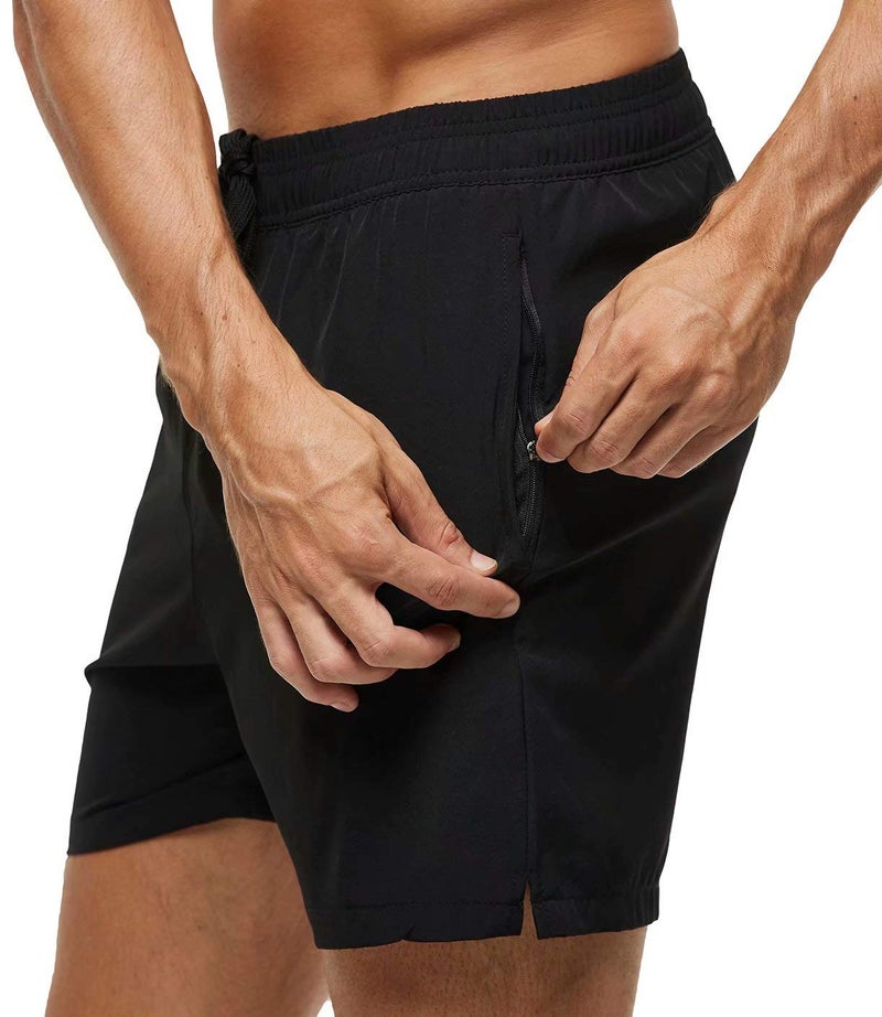 Tyhengta Men's Stretch Swim Trunks Quick Dry Beach Shorts with Zipper Pockets and Mesh Lining Deep Blue 32 - Image 5